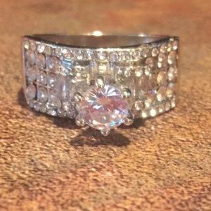 14 k White Gold Filled Cut 3.25 K Ring